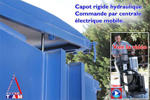 Capot rigide hydraulique : TAM Benne bennes et conteneurs