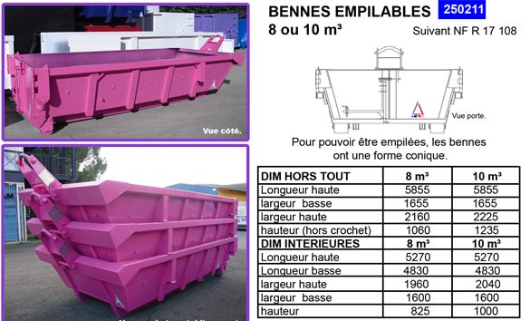 Bennes empilables