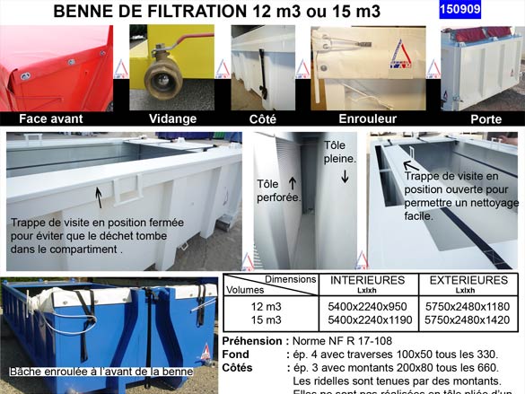 Benne de filtration