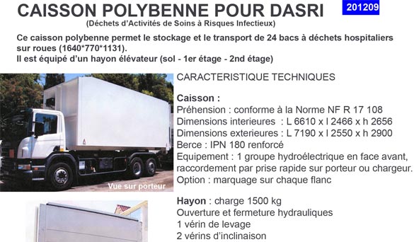 Caissons polybenne pour DASRI (déchets d'activités de soins à risques infectieux) : TAM Bennebennes