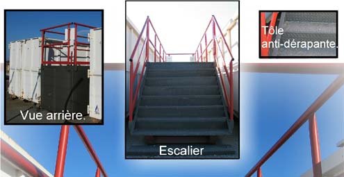Escalier / plateforme sur berce : TAM Benne bennes et conteneurs
