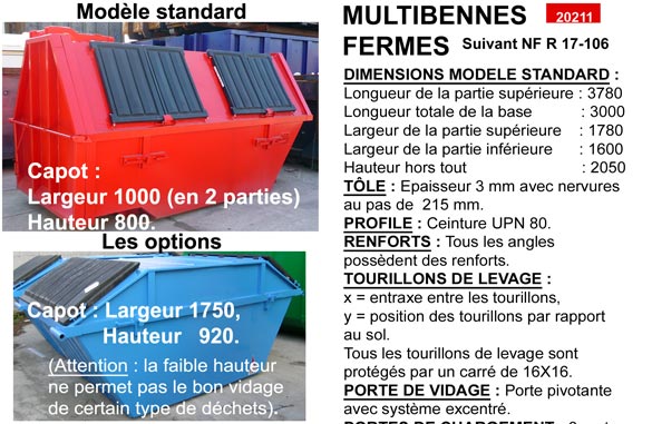 Caissons multibennes fermés