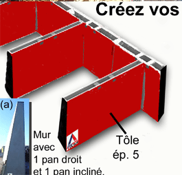 Mur métallique pour le stockage de vrac - Equipement déchetterie : TAM Bennebennes