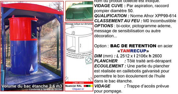 Conteneur huile de vidange "tamhuile" : TAM Benne bennes et conteneurs